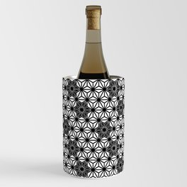 Japanese Asanoha or Star Pattern, Black and White Wine Chiller