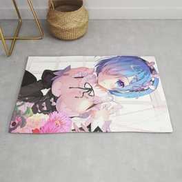 Rem And Ram Re Zero Poster Rug