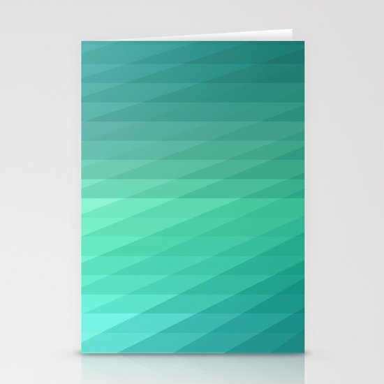 Fig. 043 Mint Green Geometric Diagonal Stripes Stationery Cards