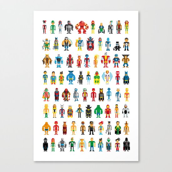 Pixel Heroes Canvas Print