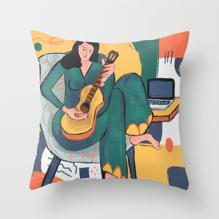 In The Mood For Music Throw Pillow