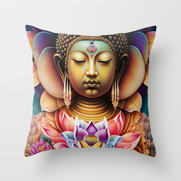 Lotus Of Bliss Throw Pillow