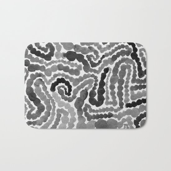 Gray Painting Bath Mat
