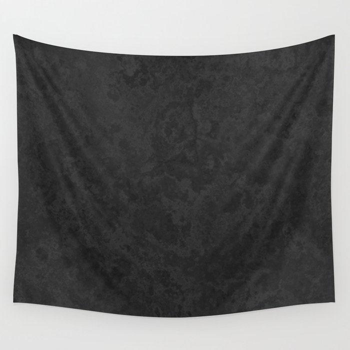 Marble Granite - Classic Sleek Slate Charcoal Black Wall Tapestry