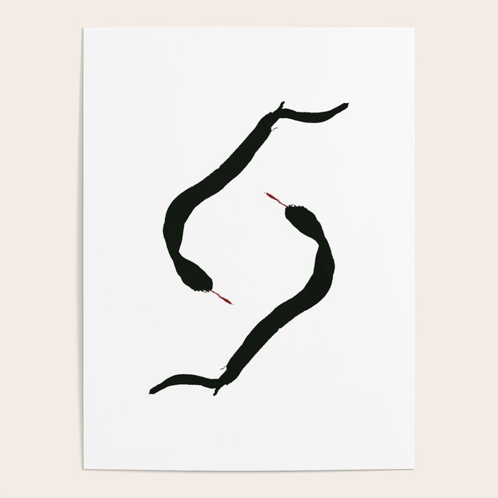 Snakes (black and white) Poster by Faith Christiansen Smeets | Society6