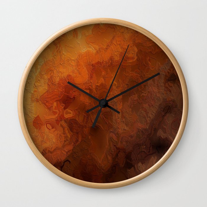 Amber Sunset Abstract Wall Clock