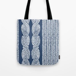 Cable Row Navy 1 Tote Bag