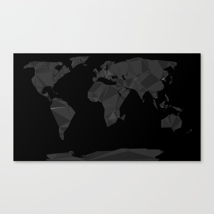 Delaunay triangulation world map (Africa centred) Canvas Print