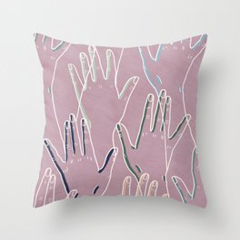Waving Hands - Mauve Throw Pillow