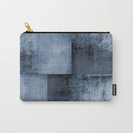 Texture Blocks Abstract Blue Carry-All Pouch