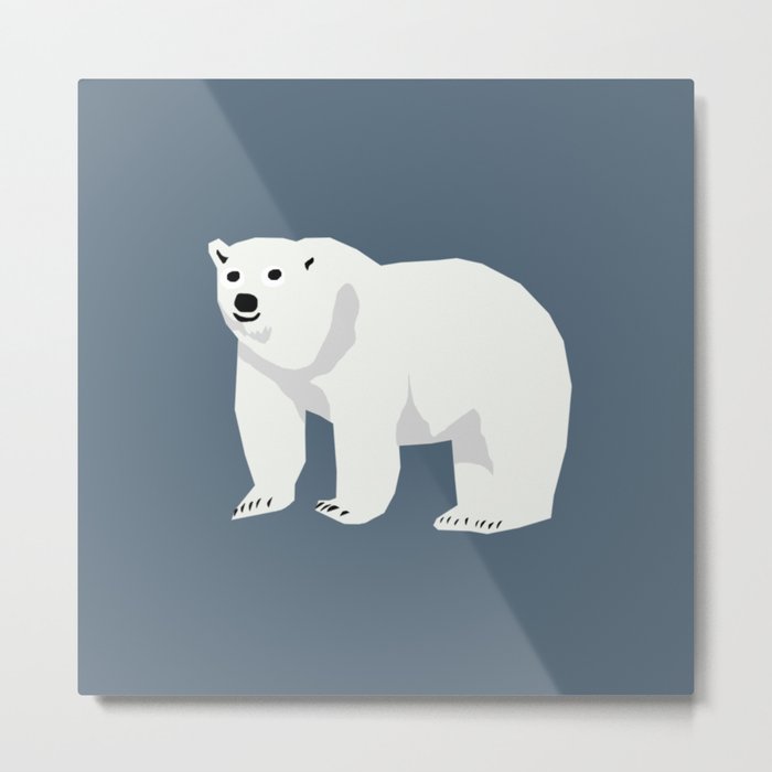 Polar Bear cute animals print for kids room decor boys and girls nursery Metal Print