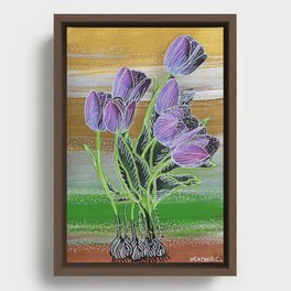 Traveling Tulips Framed Canvas