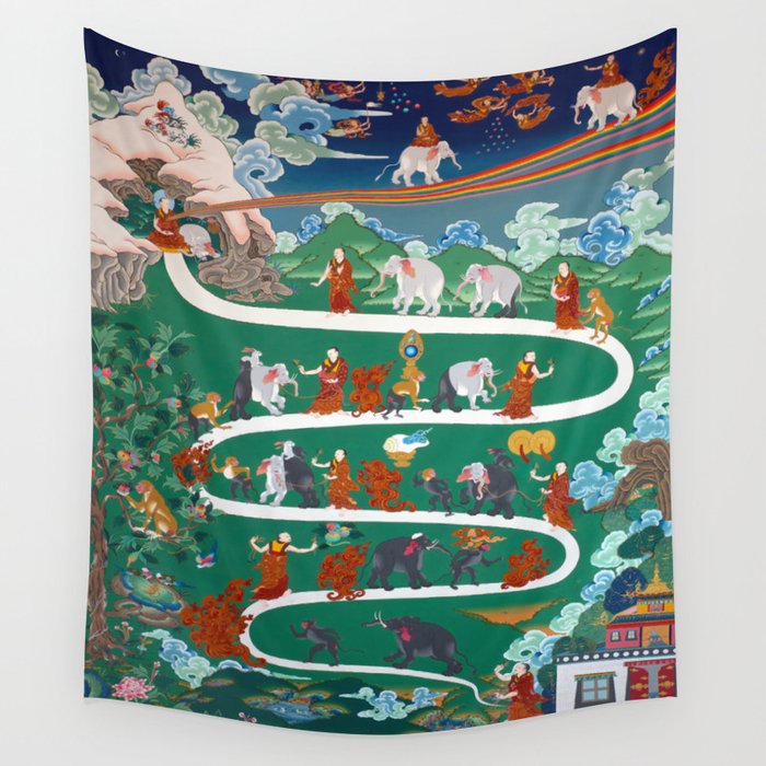 The Nine Stages of Samatha Meditation Wall Tapestry