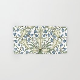 William Morris Vintage Bluebell Floral Blue Green & White  Hand & Bath Towel