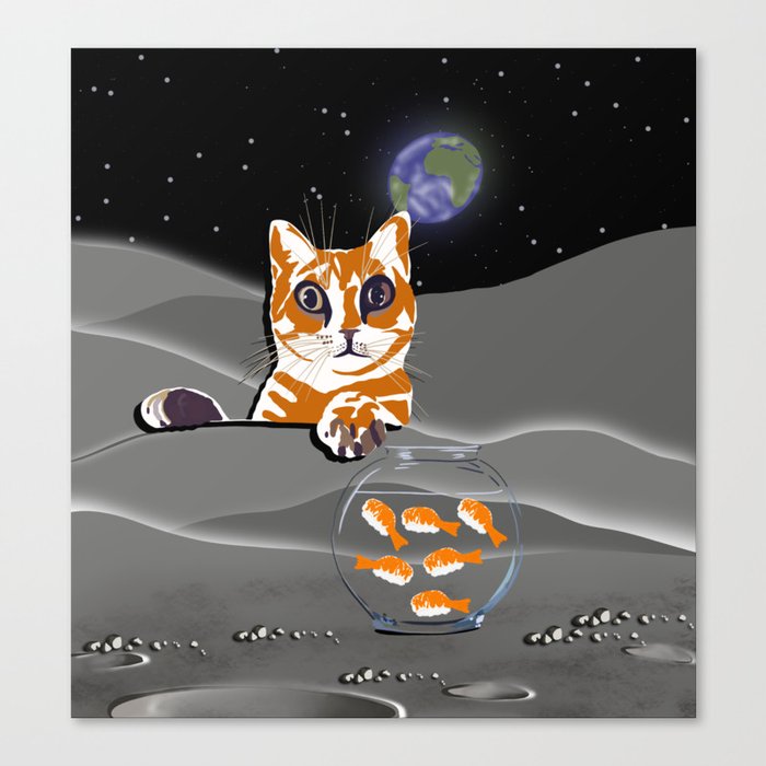 Space cat adventures Canvas Print