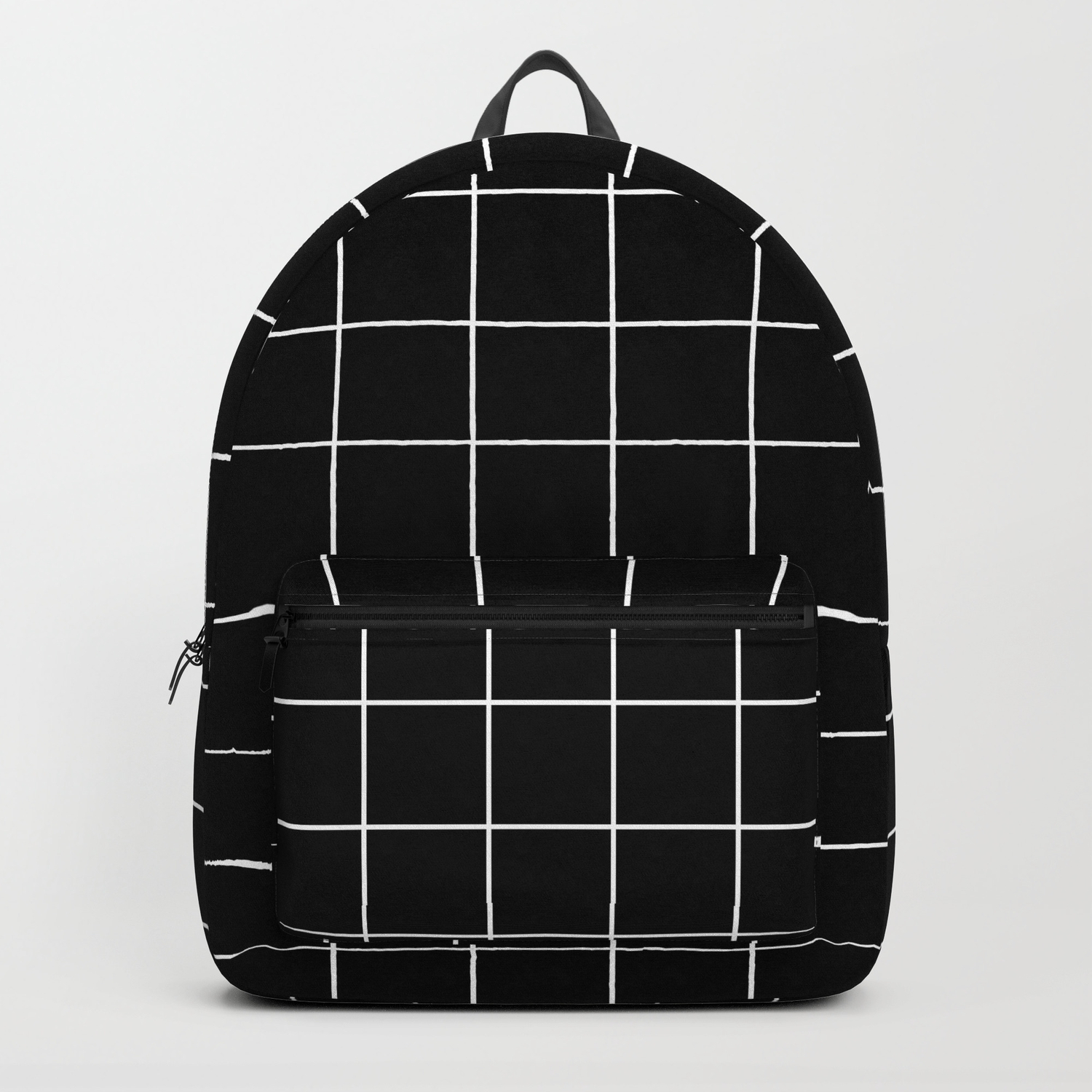 black geometric backpack