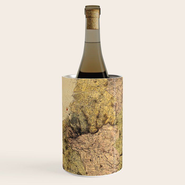 Map Of Mauritius 1880 Wine Chiller by Vintage Maps & Prints Society6