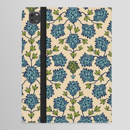 THISTLEDOWN FLORAL in MINT, CHARTREUSE AND DARK BLUE ON SAND iPad Folio Case