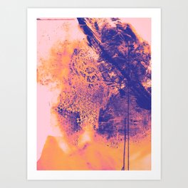 Autumn Leaves Monoprint: A vibrant abstract print in burnt orange and purple by Alyssa Hamilton Art Art Print