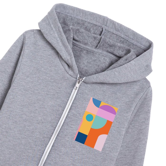 Playful Color Block Shapes in Bright Shades of Orange Blue