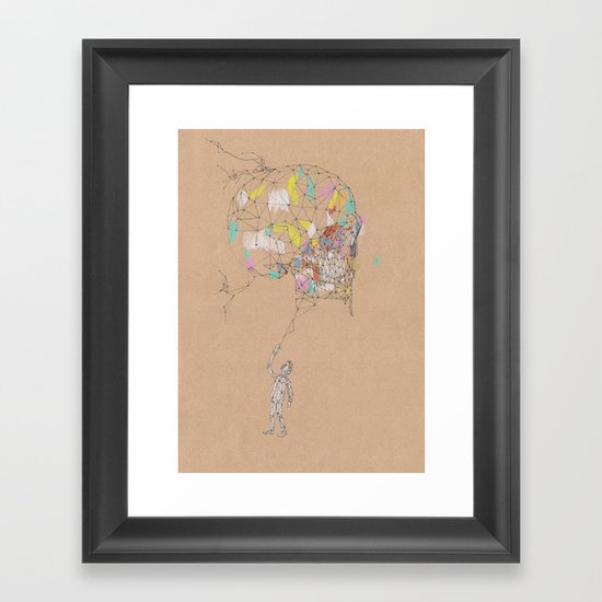 Wired Skull Framed Art Print