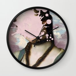Altered Art Portrait Painting, Abstract, Rad Rocco, by Artsy Drops Wall Clock