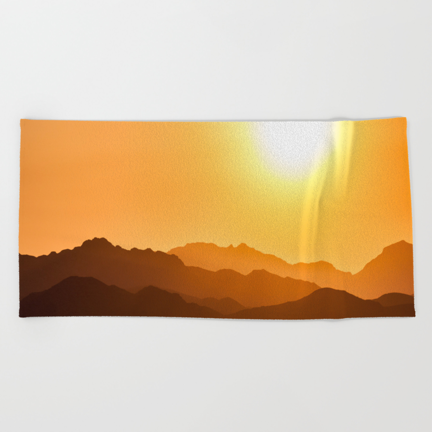 Orange Monochromatic Mountain Landscape Parallax Silhouette Yellow