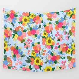 Floral Medley Pattern Wall Tapestry