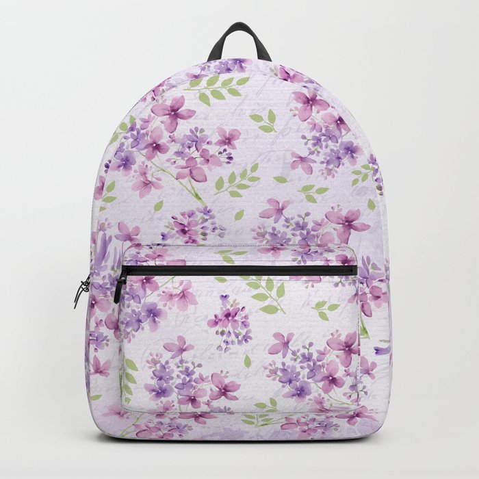 Little Purple and Pink Flowers Backpack