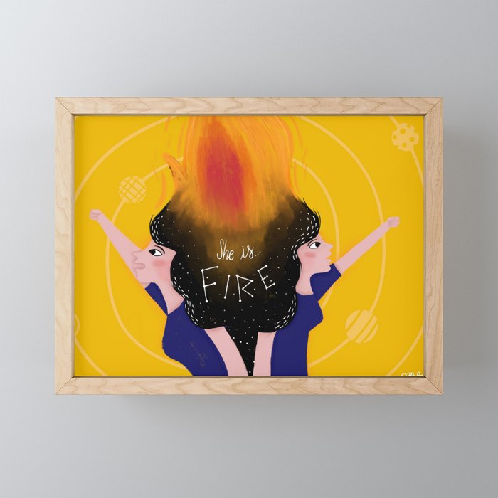 Fire Framed Mini Art Print