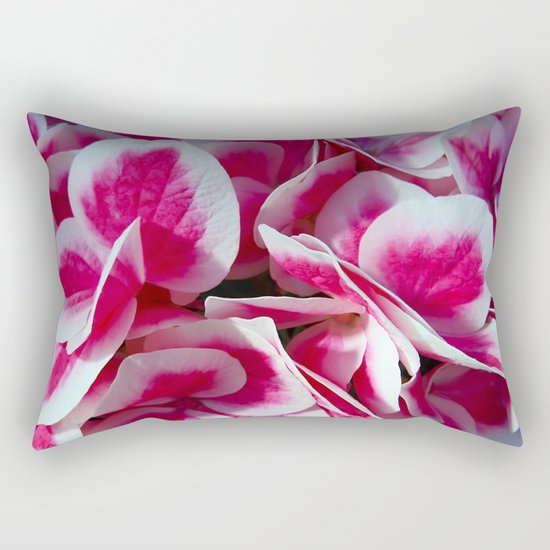 Pink + white hydrangea in LOVE - Flower Floral Rectangular Pillow