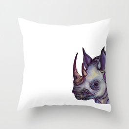 Rhino Blues Throw Pillow