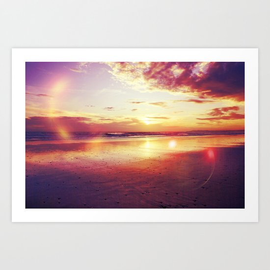 Tropical sunset on a calm beach Art Print