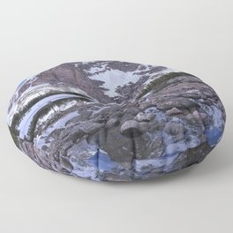 Notchtop Mountain and Lake Helene Panorama Floor Pillow