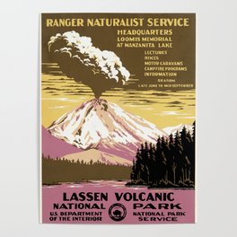 Lassen Volcanic National Park Vintage Poster