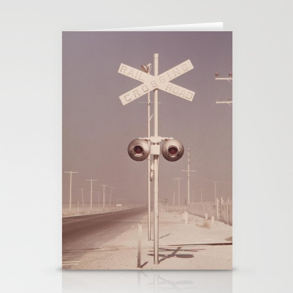 White dust on railroad crossing Stationery Cards