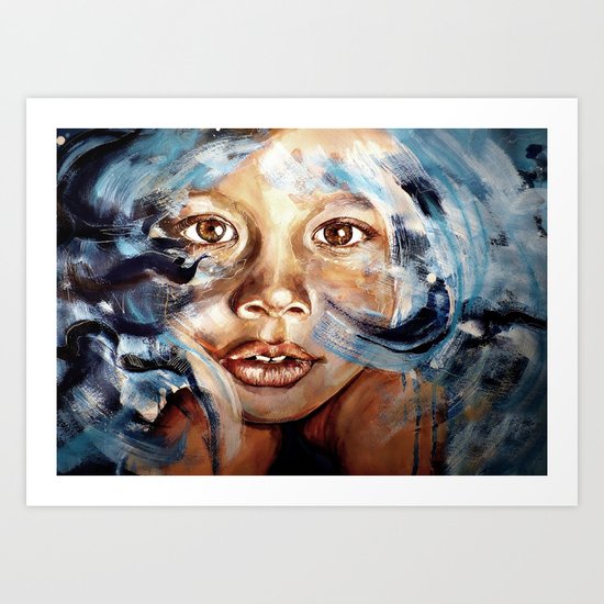 In my dreams, nothing fades away - WATERCOLOR & ACRYLIC painting Art Print