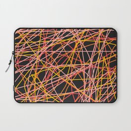 Abstract Colorful Minimalistic Thin Line Art On Dark  Laptop Sleeve