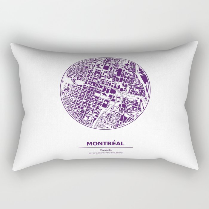 Montreal city map coordinates Rectangular Pillow