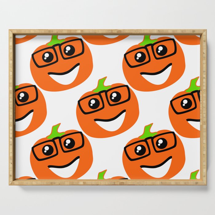 Seamless Pattern Silhouette Halloween Grimace Horror 01 Serving Tray