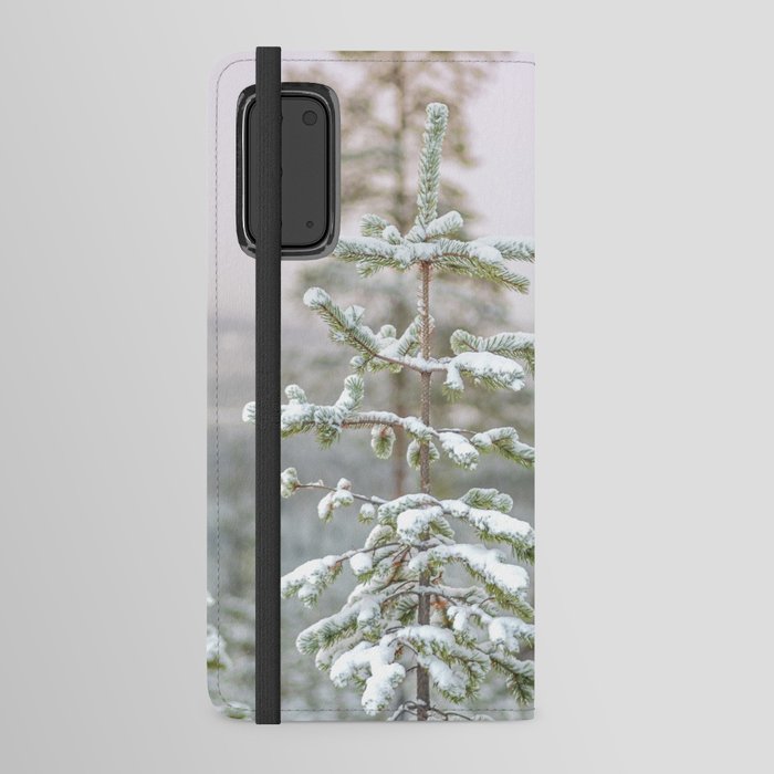 Pine Trees Covered with Snow Lapland Finland Android Wallet Case