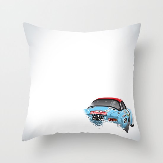 Jean-Pierre Nicolas-Vincent Laverne, Renault Alpine A110, 1975 Rally Monte Carlo Throw Pillow