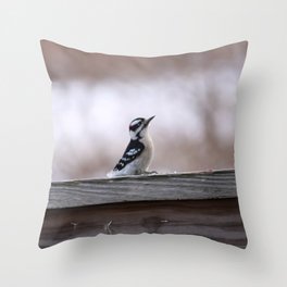 Mini Woodpecker (photography) Throw Pillow