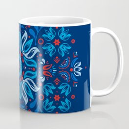 Navy Folk Blossom Coffee Mug