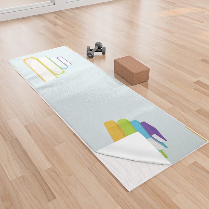 Books Vector Flat Style Pattern Yoga Towel