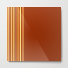Burnt orange and warm stripes Metal Print