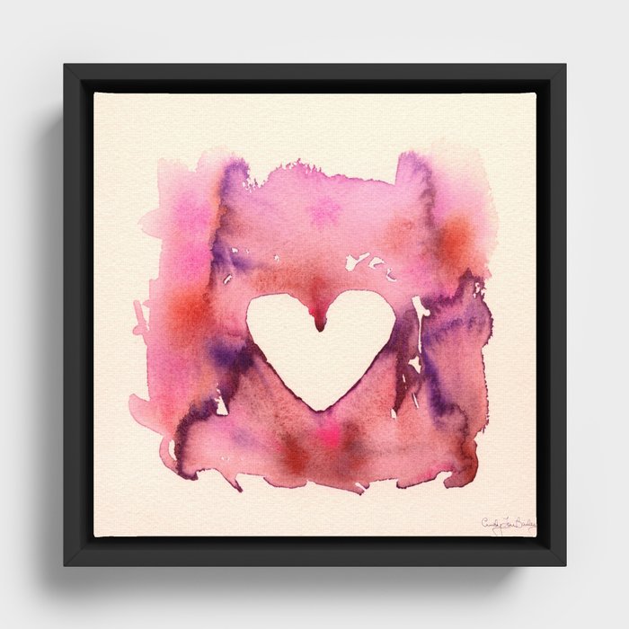 Watercolor Heart Framed Canvas