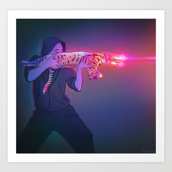 Cat Gun Art Print By Phazed Society6