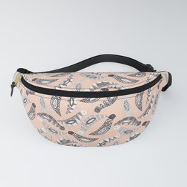 scatter birds pale peach Fanny Pack