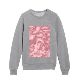 Pink Blush Animal Stripes Vector Abstract Design  Kids Crewneck